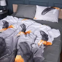 Підковдра MirSon Сатин 22-1381 Black and Feathered 160х220 см (2200010477030)