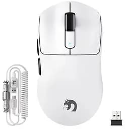 Игровая мышь MAMBASNAKE M3 Спиральный кабель, PAW3395PRO, 40 000 DPI, микропереключатель Omron Белая