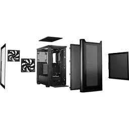 Корпус be quiet Pure Base 501, Airflow Black, Midi Tower, без БЖ, RGB, для ATX, Micro ATX, Mini ITX, Type-C, 2xUSB 3.2, макс. CPU-178 мм/VGA-368 мм, 2x140 мм Pure Wings 3, боковая панель из закаленного стекла BGW74