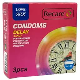 Презервативи Recare Delay Candy 3 шт. пролонгуючі з ароматом цукерок (ROZ6501053500)
