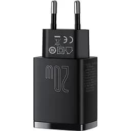 Зарядний пристрій Baseus Compact Quick Charger 20W QC+ PD (1Type-C + 1USB) black (CCXJ-B01) - мініатюра 3