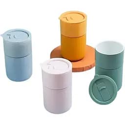 Кавові чашки з кришками Cute Travel Mugs з захисним силіконовим чохлом Olive 295 мл