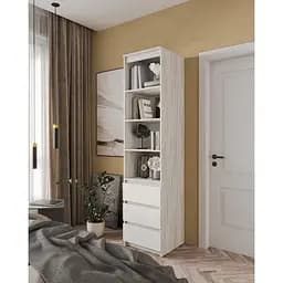 Пенал открытый с шухлядами Moreli T-219 500x2117x498 мм Бетон/Белый (mo-t219-beton-white)