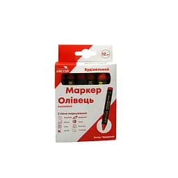 Маркер для розмітки - Універсальна крейда воскова, червоний, 12шт. CW606316 - мініатюра 2