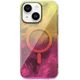Чохол Epik TPU Shiny Mountain MagFit для Apple iPhone 15, 6.1 Yellow/Pink