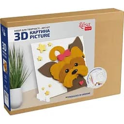 Набор картина 3D Rosa Talent Песик МДФ грунтованное 18х18 см