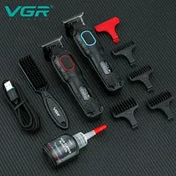 Тример акумуляторний VGR V-254, 4 насадки, 7000 RPM, 2000 mAh, LED-дисплей Червоний - мініатюра 3
