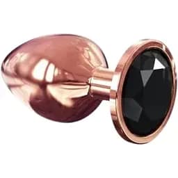 Металева анальна пробка Dorcel - Diamond Plug Rose Gold із прикрасою у вигляді кристалу L