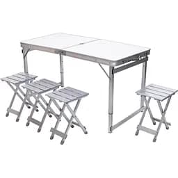 Набір меблів для пікніка Lugi посилений стіл та 4 стільці 120х60х75/65/55 см білий JY-12061W