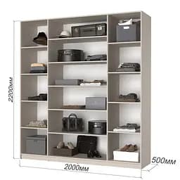 Шафа 4-дверна з антресоллю MebelStar Оскар ДСП BL-B, 4 додаткові полиці 200x52x260 см Дуб бурштиновий (MBS-5103) - мініатюра 3