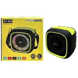 Портативная Bluetooth колонка SY-308 с FM-радио и аккумулятором Желтая