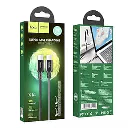 Зарядний кабель швидкого заряджання Hoco X14 Double Speed на 60W з роз'ємом Type-C to Type-C чорний - мініатюра 10