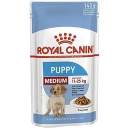 Вологий корм Royal Canin Medium Puppy для цуценят собак середніх порід віком від 2 до 10 місяців 140 г (10980149)