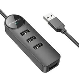 Конвертер Хаб адаптер Borofone DH5 Erudite 4-in-1 на 4 Usb 2.0 з кабелем 20 см - мініатюра 6