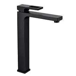 G1017-62 Змішувач для умивальника високий чорний Gappo 1/8, Чорний матовий