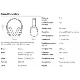 Бездротові навушники повнорозмірні Baseus Encok Wireless headphone D02 Pro рожеві - мініатюра 9