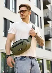 Сумка через плече бананка Sambag Flex хакі 30 × 17 × 10 см (85351019m) - мініатюра 2