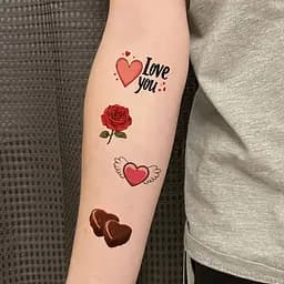 Набір тимчасових тату Любов № 1 Love-tattoo-mini-set-1-10, 12 х 7 см 10 шт - мініатюра 6