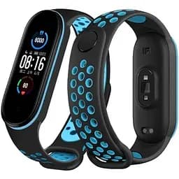 Ремінець Becover Vents Style для Xiaomi Mi Smart Band 7 Black-Blue (710503) - мініатюра 2