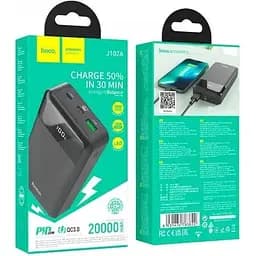 Зовнішній акумулятор Hoco J102A Cool figure power bank 20000mAh чорний 6931474783622 - мініатюра 2