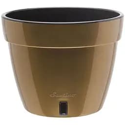 Вазон Santino Asti 18 л чорно-золотий (AST180GLD/BL)