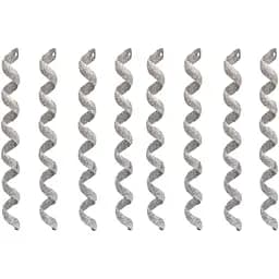 Набір ялинкових іграшок Спіраль Devilon 8 шт 20 см сріблястий гліттер пластик (250348)