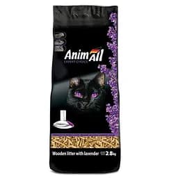 Древесный наполнитель AnimAll с ароматом лаванды для кошек 2.8 кг