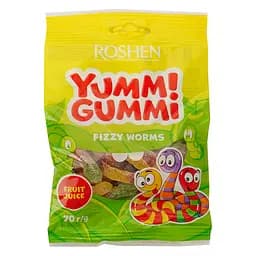 Цукерки желейні Roshen Yummi Gummi Fizzy Worms 70 г (907936)