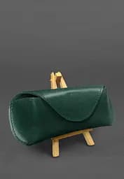 Кожаный чехол для очков с клапаном на магните Зеленый Краст