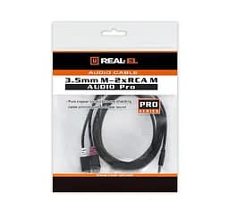 Готовий аудіокабель miniJack 3,5 Stereo — 2xRCA REAL-EL Audio Pro Series 1.8m - мініатюра 3