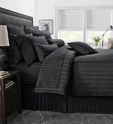 Простирадло на гумці 140х200 см 100% мікрофібра чорного кольору 327896