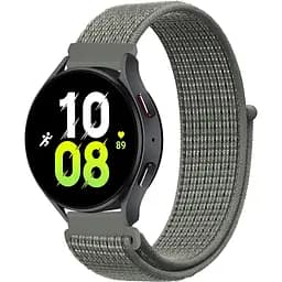 Ремінець нейлоновий на липучці BeWatch для Samsung Galaxy Watch 4/5/6 Сірий (1011334.4UW)