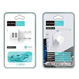 Сетевой адаптер KONI Strong Micro USB cable KS73M 2 USB блок зарядный белый