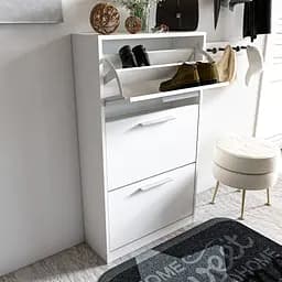 Тумба для взуття Moreli S-21 Ш590/В120 см/Г280 Антрацит-Білий - мініатюра 2