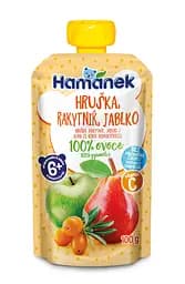 Фруктовое пюре Hamanek Pouch Яблоко с грушей и облепихой, 100 г