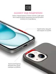 Силиконовый чехол для Apple iPhone 15 Plus, ICON2 Case, серый, противоударный, панель, защита всего корпуса, матовая поверхность Soft Touch, выступает над дисплеем, совместим с защитными стеклами и пленками, с микрофиброй, ArmorStandart (ARM70513) - мініатюра 5