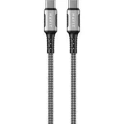 Кабель Havit CB6297 PD60W 3A USB-C to USB-C 1 м черный (HV-CB6297)