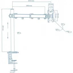 Настільне кріплення для монітора Walfix (DM-300B) [85685] - мініатюра 2