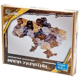 Дерев'яний пазл PuzzleOK Мапа України 60х90 см Арт-90609  