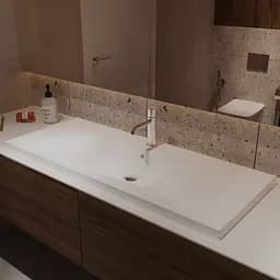 Раковина матова врізна Amidicon Liza 120 1202x480 з литого каменю LIZA_120_MAT, Білий матовий - мініатюра 9
