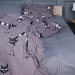 Комплект постільної білизни MirSon Бязь Night cats 110х140 см (2200011152004) - мініатюра 3