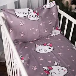 Простыня MirSon Ranforce Elite 17-0691 Cat with a paw 110х160 см темно-серая (2200010455755)