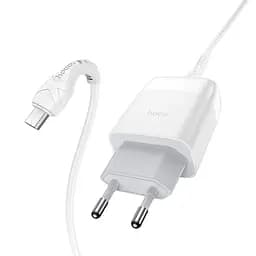 МЗП Hoco C72Q Glorious QC3.0 18W (1USB-A) + кабель USB to MicroUSB Білий - мініатюра 2