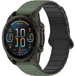 Ремінець DK CDK для Garmin Tactix Bravo 26mm Silicone Shaped Magnetic Band (019625) (green / black) - мініатюра 2