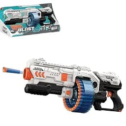 Детский бластер с барабаном и мягкими патронами