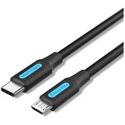 Дата кабель USB-C to Micro 5P 1.0m 2A black Vention (COVBF)