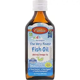 Рыбий жир для детей Carlson Kid's Fish Oil Lemon лимонный вкус 200 мл
