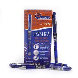 Ручка пиши-стирай, товстий наконечник, синя, 12 шт. 7777BL
