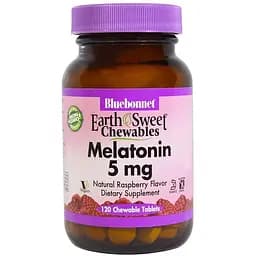 Мелатонин Bluebonnet Nutrition Earth Sweet Chewables со вкусом малины 5 мг 120 таблеток