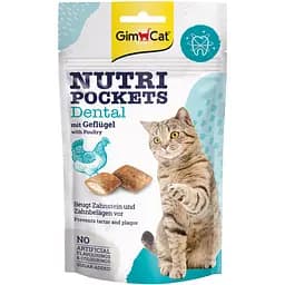 Лакомство для кошек GimCat Nutri Pockets Dental для очищения зубов, 60 г